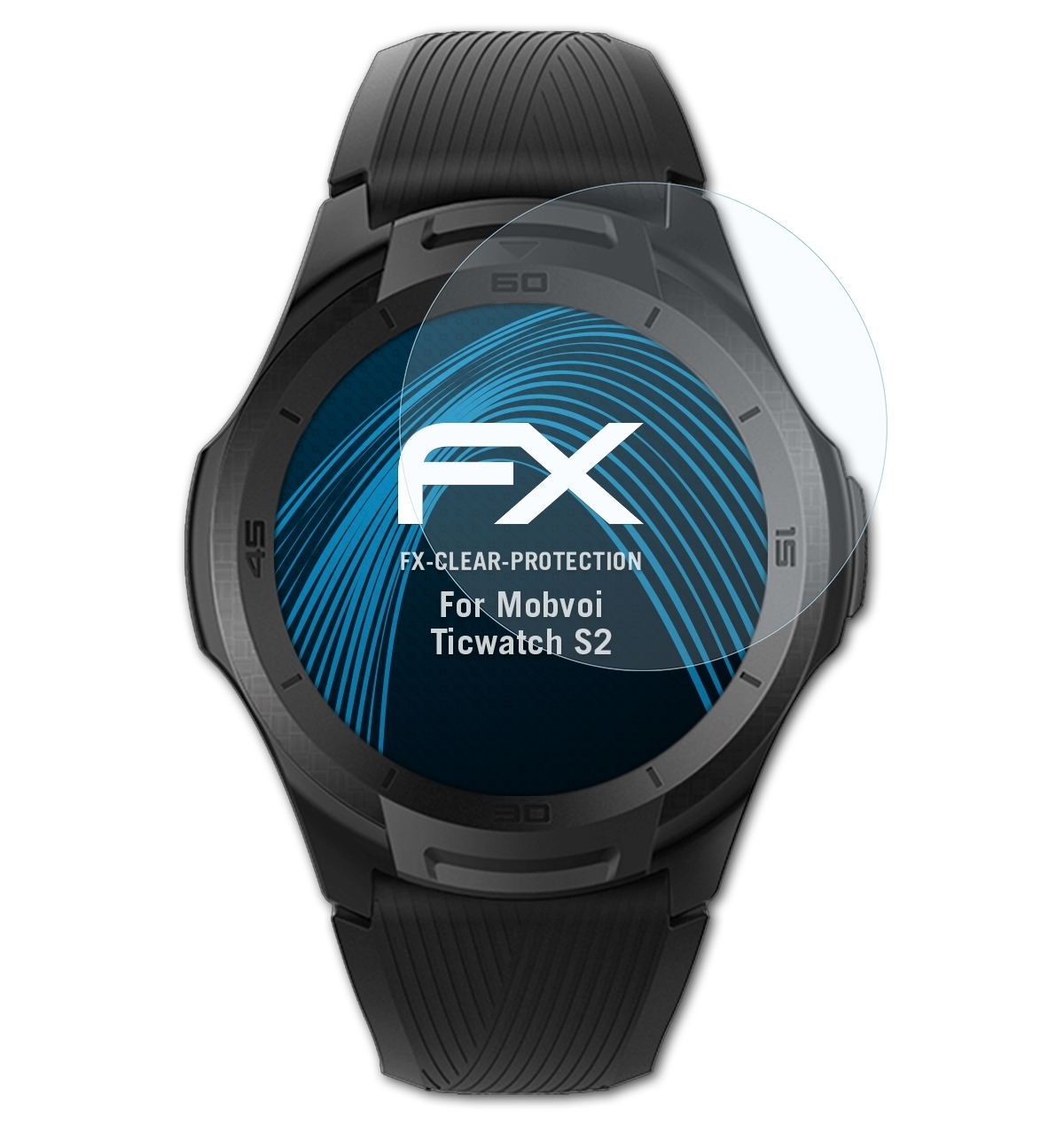 3x ATFOLIX Mobvoi FX-Clear S2) Displayschutz(für Ticwatch