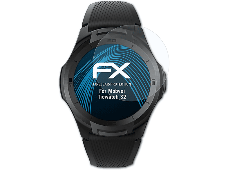ATFOLIX Mobvoi Displayschutz(für FX-Clear Ticwatch S2) 3x