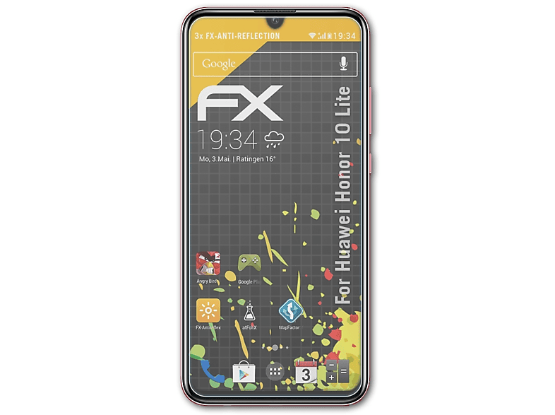ATFOLIX 3x FX-Antireflex Displayschutz(für 10 Lite) Honor Huawei