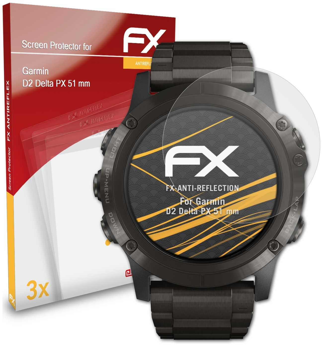 (51 D2 3x Delta FX-Antireflex Displayschutz(für PX mm)) ATFOLIX Garmin