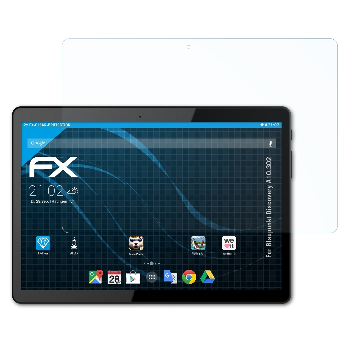 ATFOLIX 2x FX-Clear Displayschutz(für Blaupunkt A10.302) Discovery