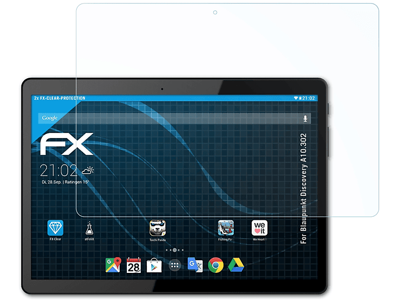 ATFOLIX 2x FX-Clear Displayschutz(für Blaupunkt Discovery A10.302)
