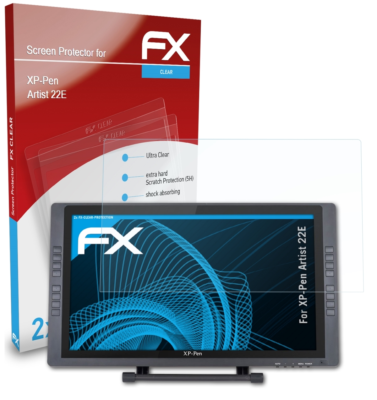 Artist 2x ATFOLIX FX-Clear Displayschutz(für 22E) XP-PEN