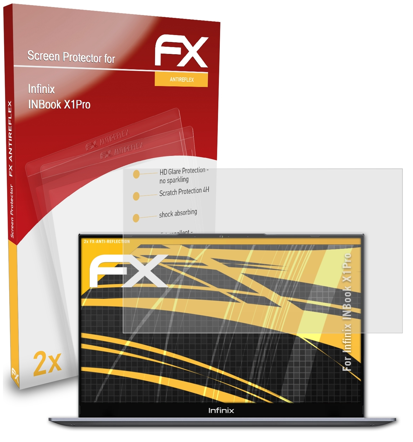 2x ATFOLIX Infinix FX-Antireflex INBook Displayschutz(für X1Pro)