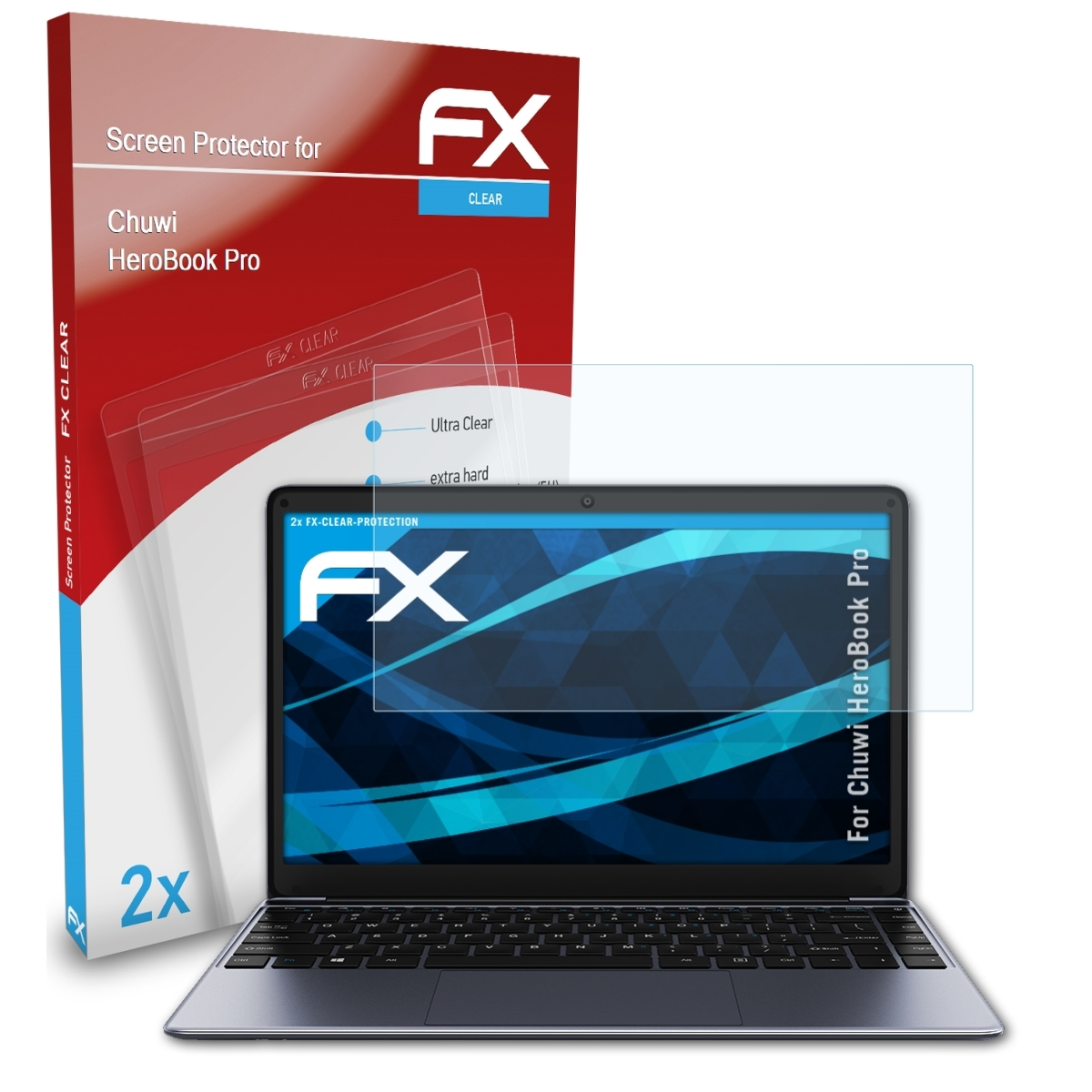 HeroBook Displayschutz(für ATFOLIX Pro) 2x Chuwi FX-Clear