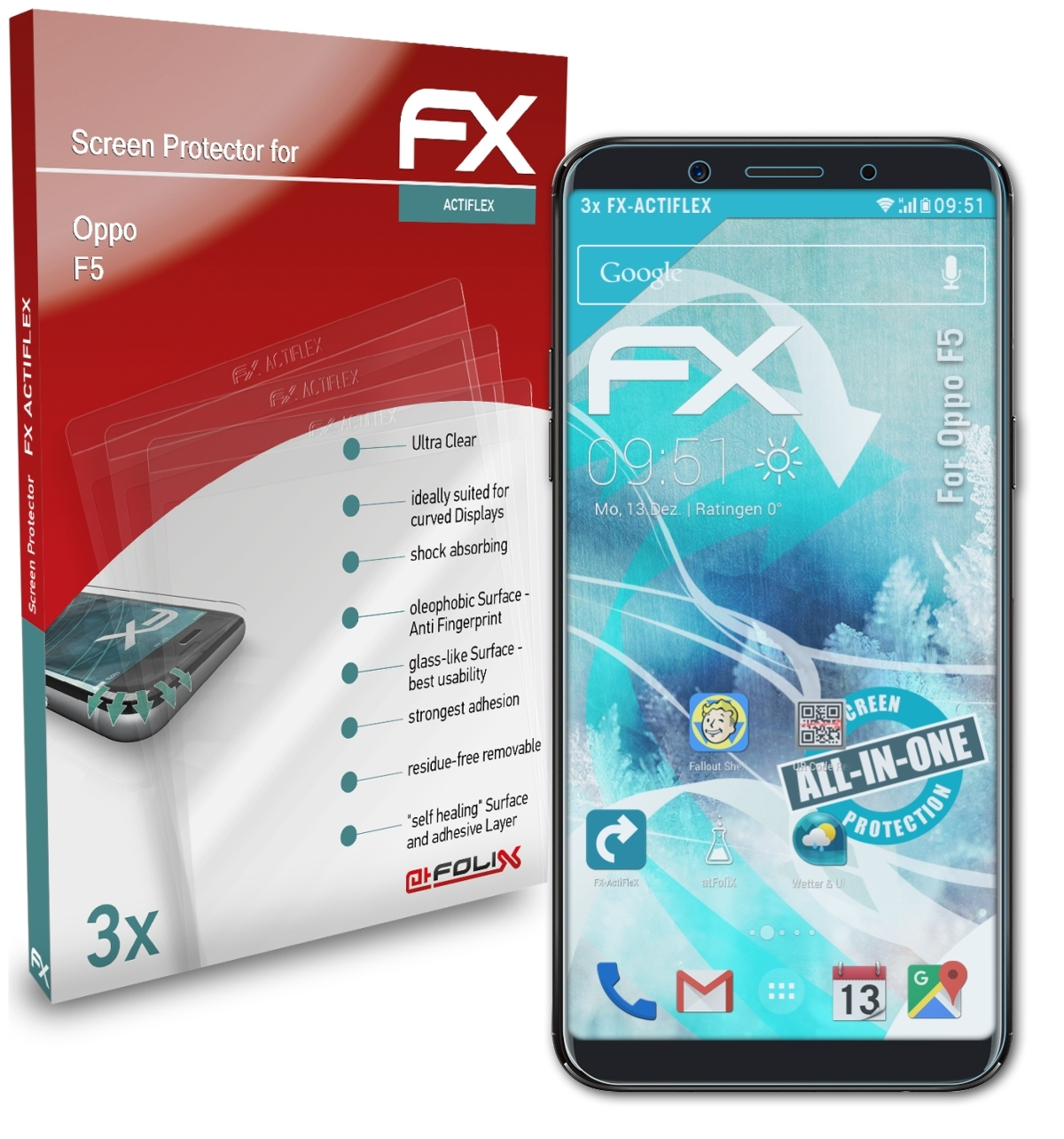 Displayschutz(für F5) Oppo 3x ATFOLIX FX-ActiFleX