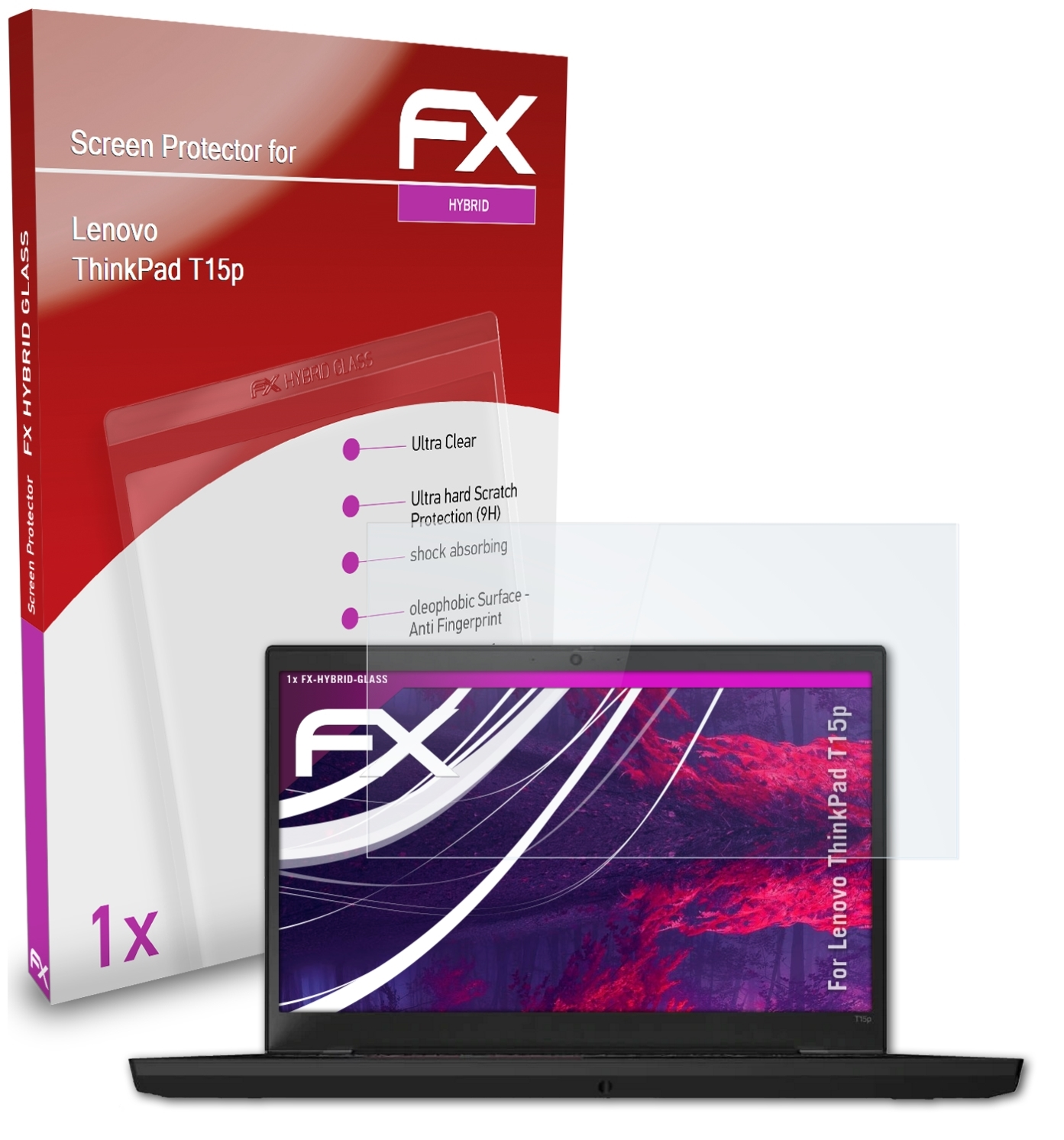 ThinkPad ATFOLIX Schutzglas(für FX-Hybrid-Glass Lenovo T15p)