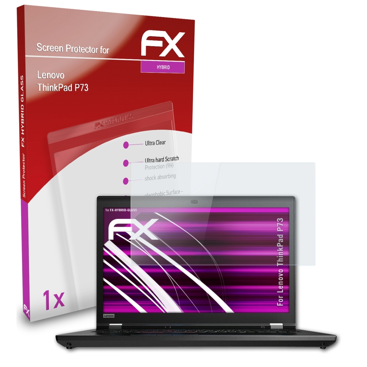 ATFOLIX FX-Hybrid-Glass Schutzglas(für Lenovo P73) ThinkPad