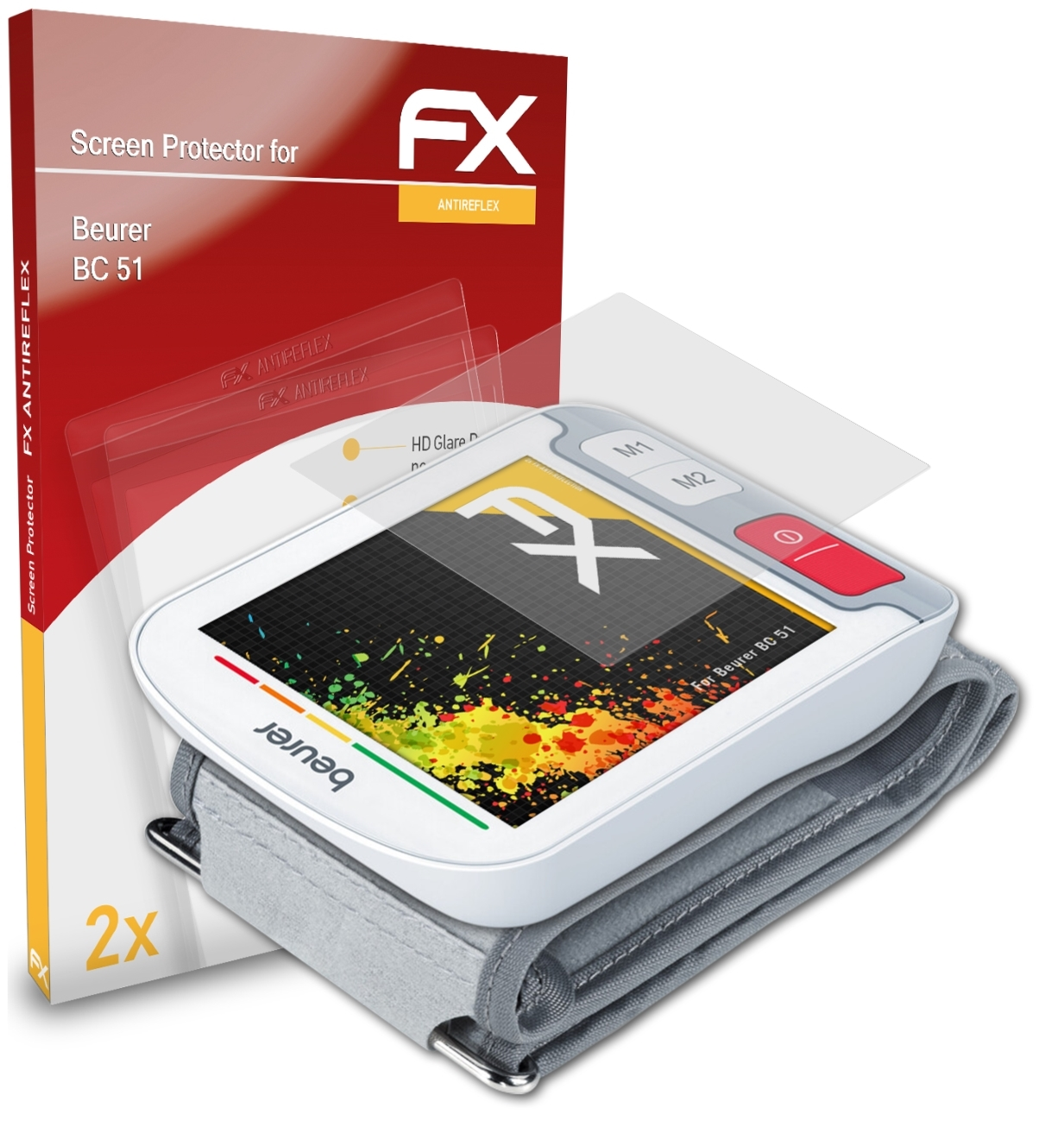 ATFOLIX 2x FX-Antireflex BC Beurer 51) Displayschutz(für