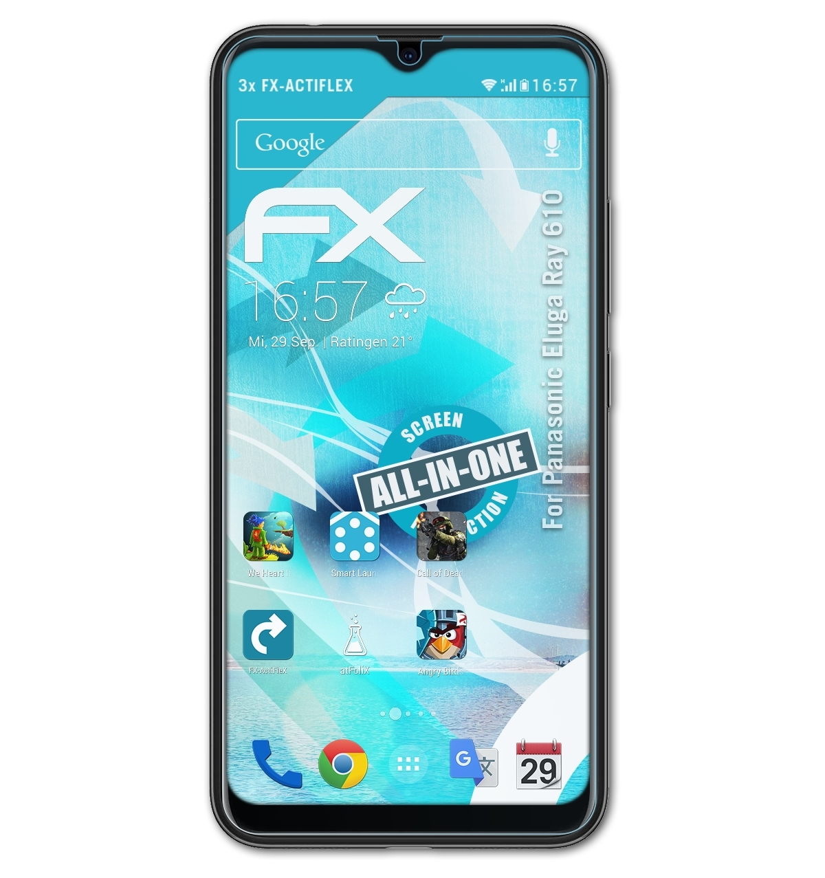 ATFOLIX 3x FX-ActiFleX Eluga Ray Panasonic 610) Displayschutz(für
