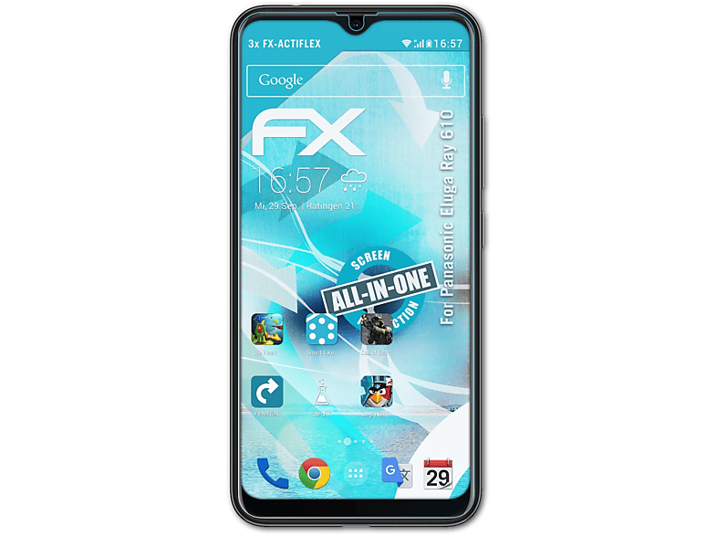 ATFOLIX 3x Displayschutz(für 610) Eluga Panasonic Ray FX-ActiFleX