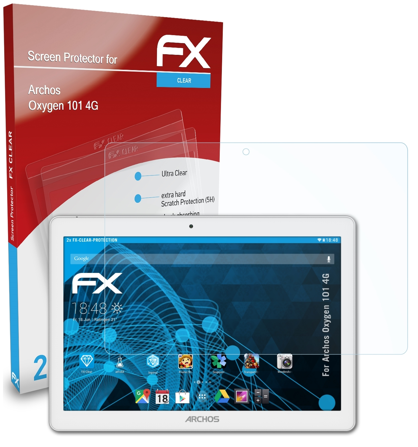 2x ATFOLIX 101 4G) FX-Clear Archos Displayschutz(für Oxygen