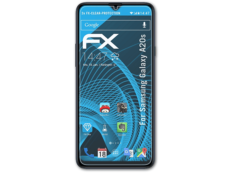 ATFOLIX FX-Clear Samsung 3x A20s) Displayschutz(für Galaxy