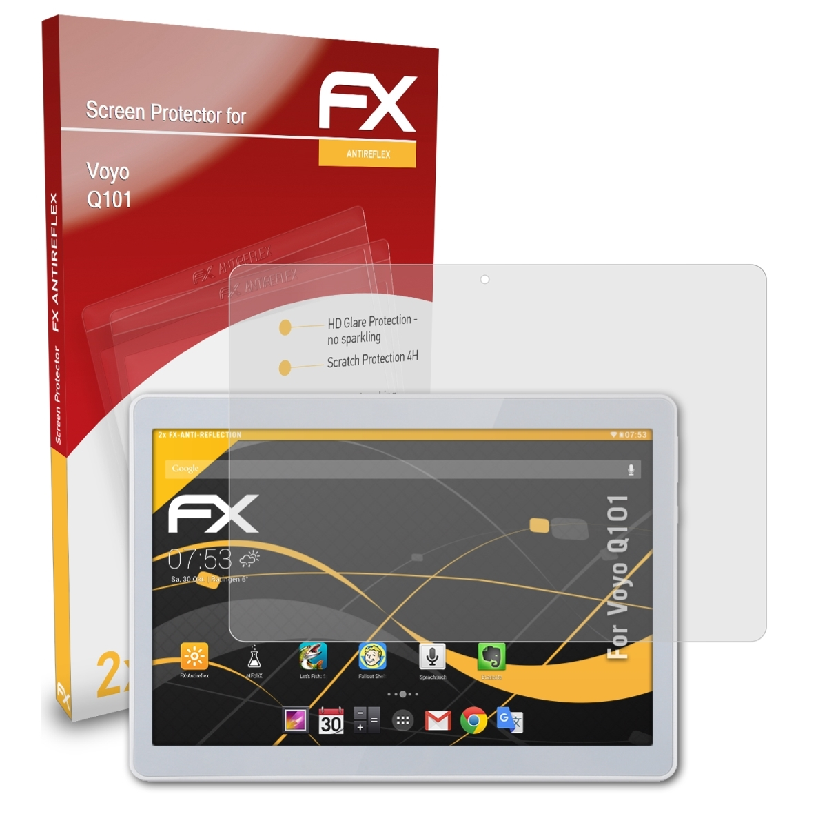 ATFOLIX 2x FX-Antireflex Voyo Displayschutz(für Q101)