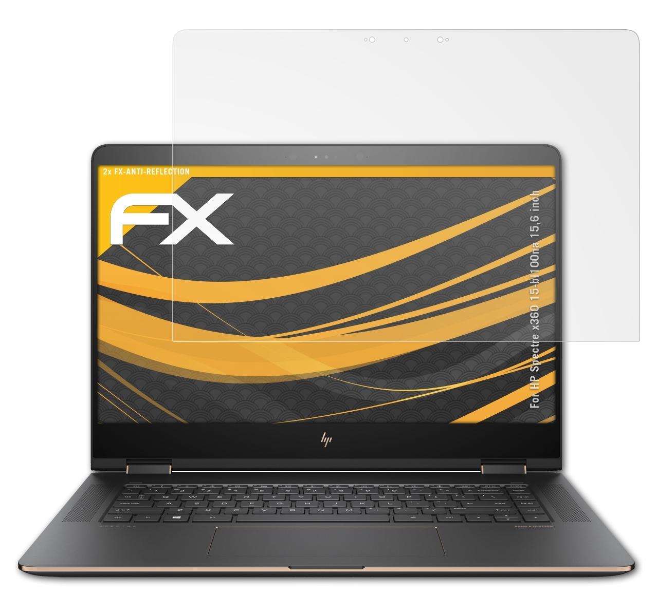 ATFOLIX 2x FX-Antireflex Displayschutz(für HP x360 inch)) 15-bl100na Spectre (15,6