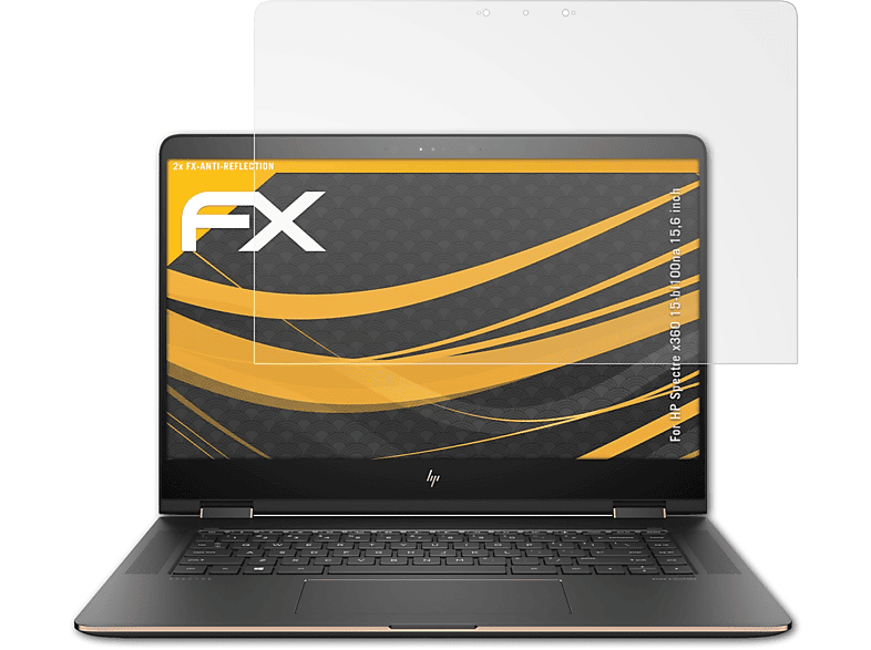 ATFOLIX 2x FX-Antireflex Displayschutz(für HP Spectre x360 15-bl100na (15,6 inch))
