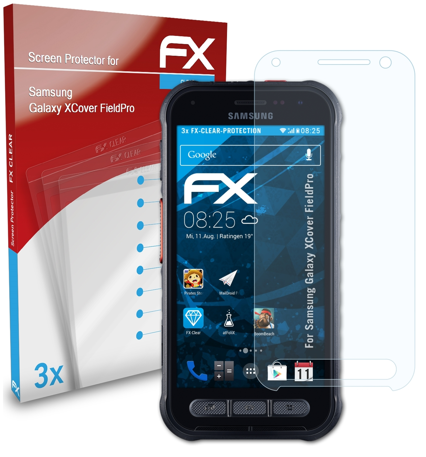 Galaxy Samsung XCover FieldPro) ATFOLIX 3x FX-Clear Displayschutz(für