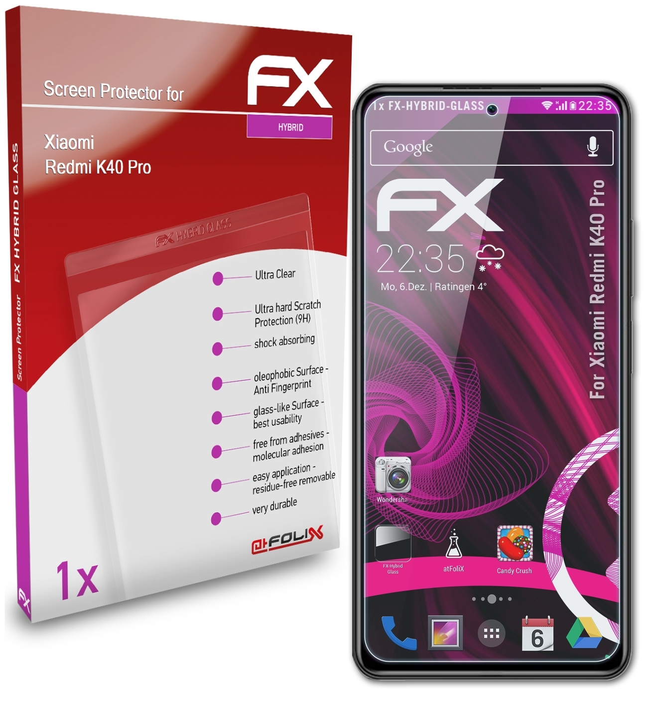 FX-Hybrid-Glass Schutzglas(für K40 ATFOLIX Redmi Pro) Xiaomi