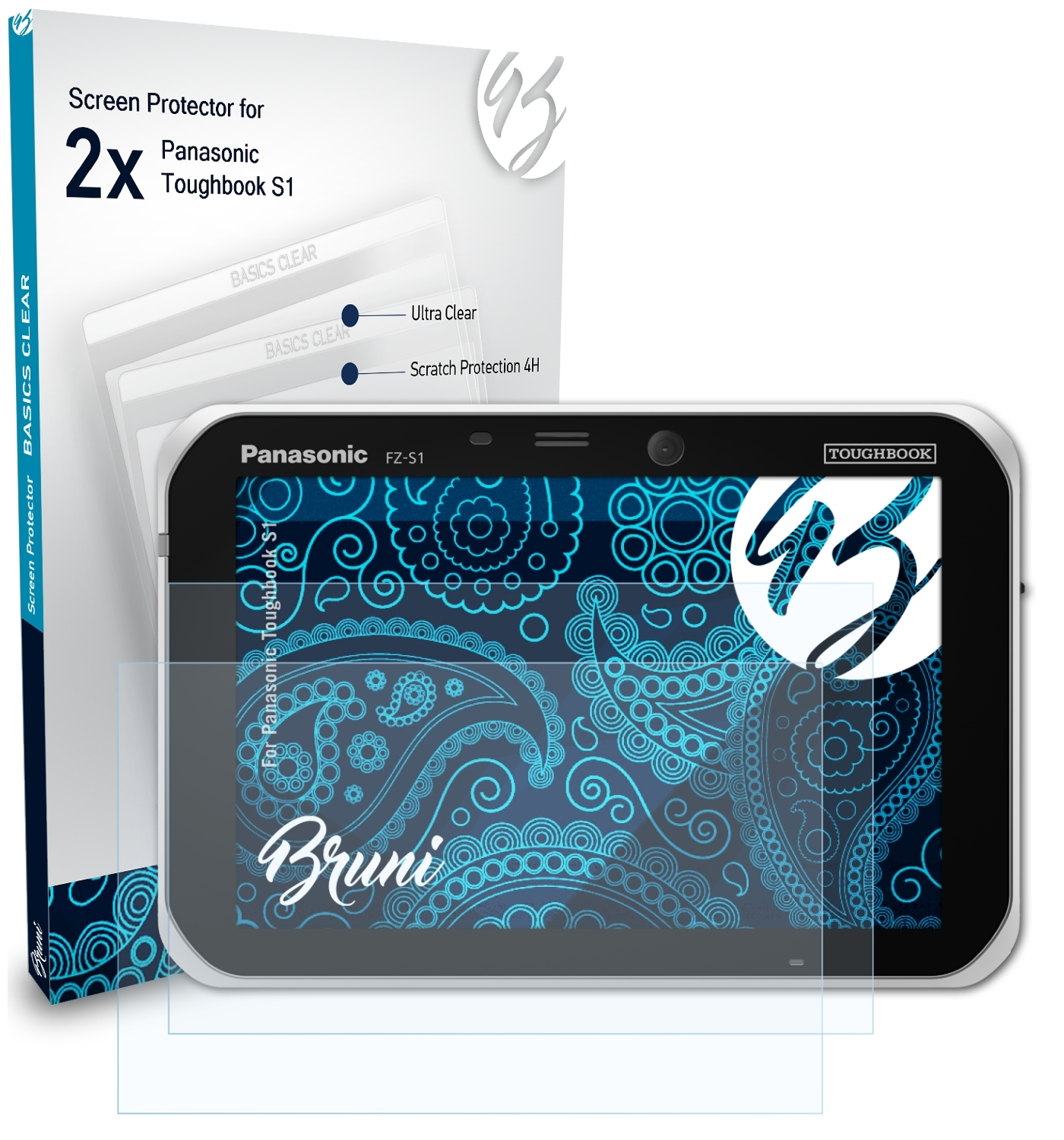 BRUNI 2x Basics-Clear Panasonic Toughbook S1) Schutzfolie(für