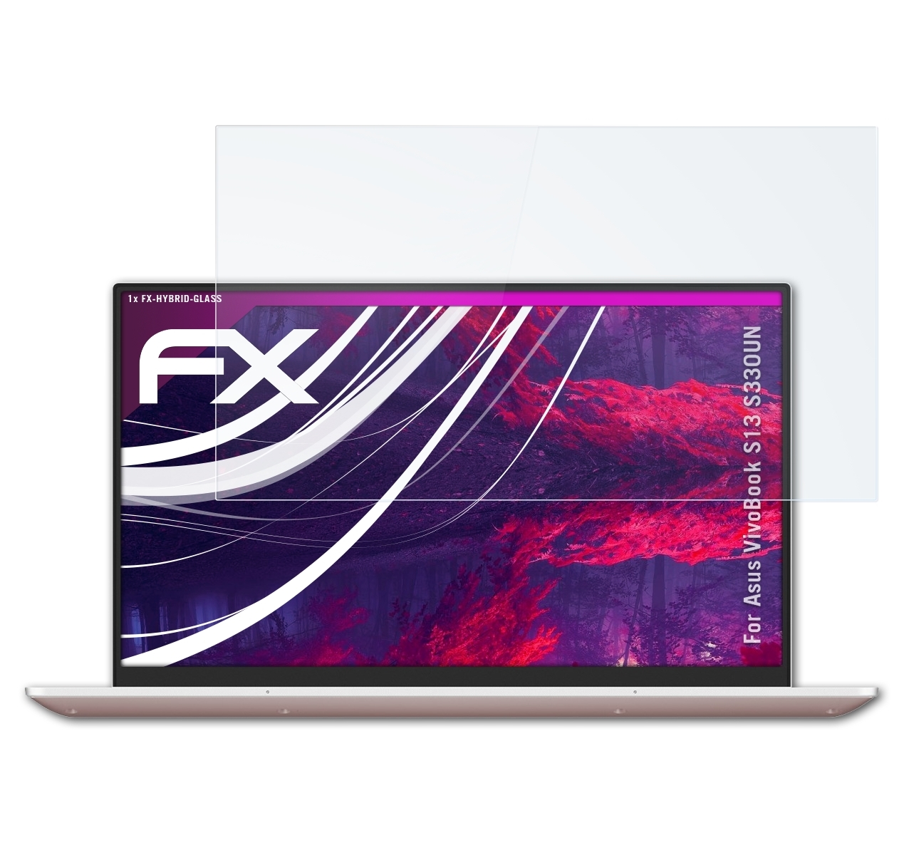 ATFOLIX FX-Hybrid-Glass Schutzglas(für Asus (S330UN)) S13 VivoBook
