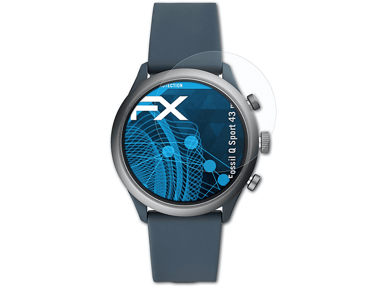 3x FX-Clear Q Displayschutz(für Sport ATFOLIX Fossil (43 mm))
