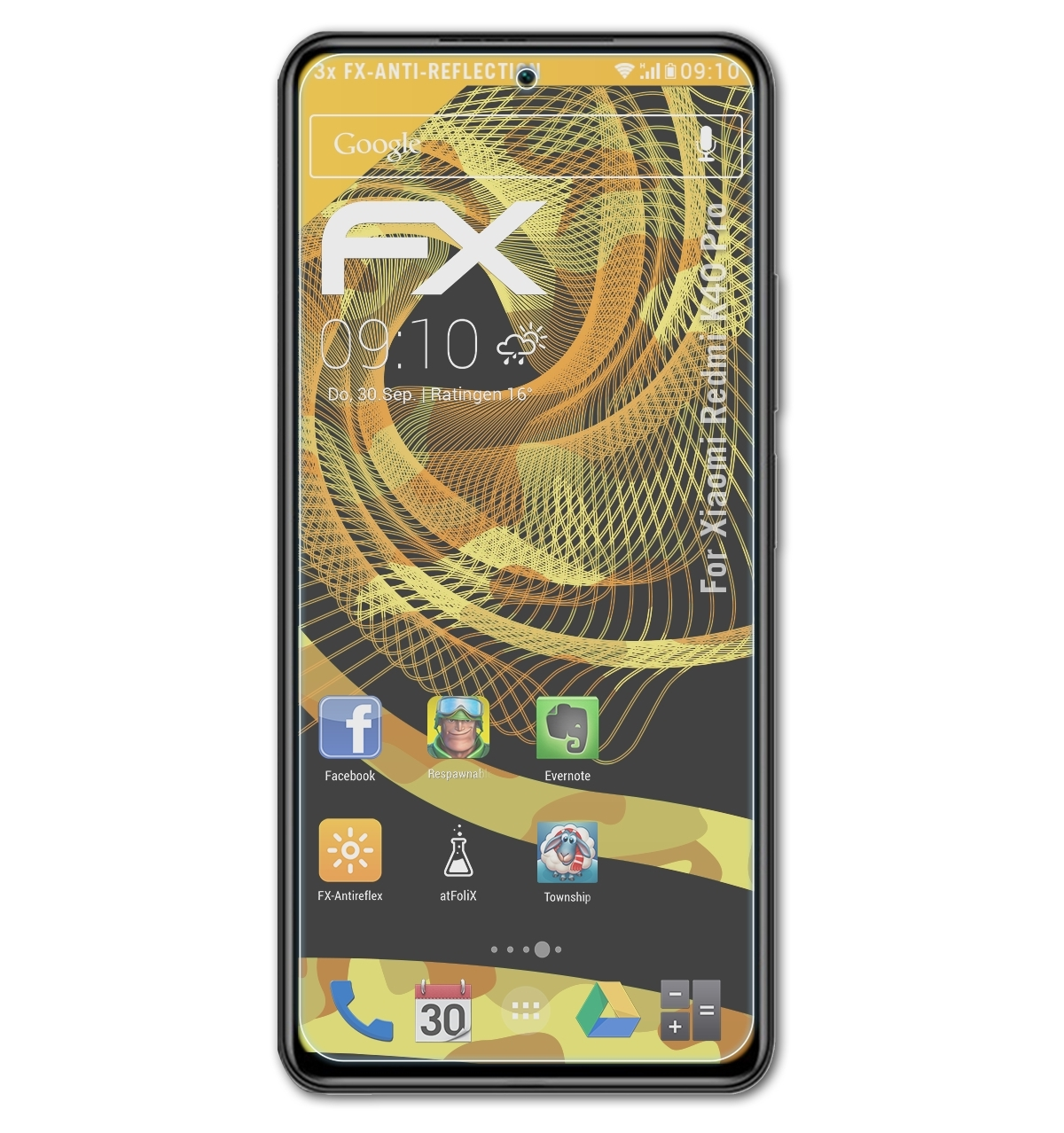 ATFOLIX 3x FX-Antireflex Displayschutz(für Pro) Redmi K40 Xiaomi