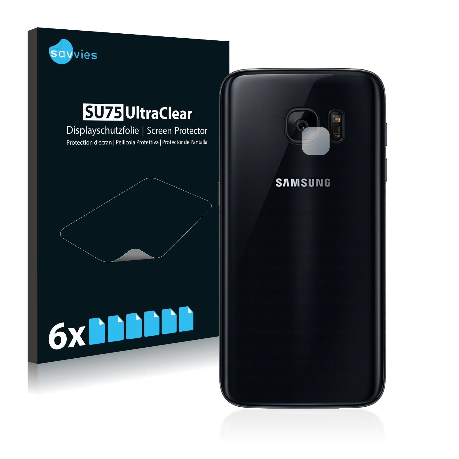 SAVVIES 6x klare Galaxy Schutzfolie(für S7) Samsung