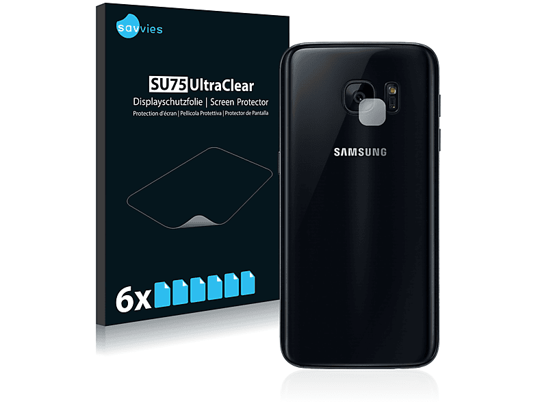 SAVVIES 6x klare Schutzfolie(für Samsung Galaxy S7)