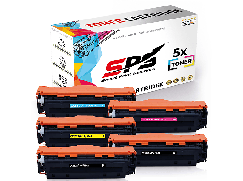 SPS S-12999 Toner Schwarz Cyan Magenta Gelb (304A / Color Laserjet CP2025X)