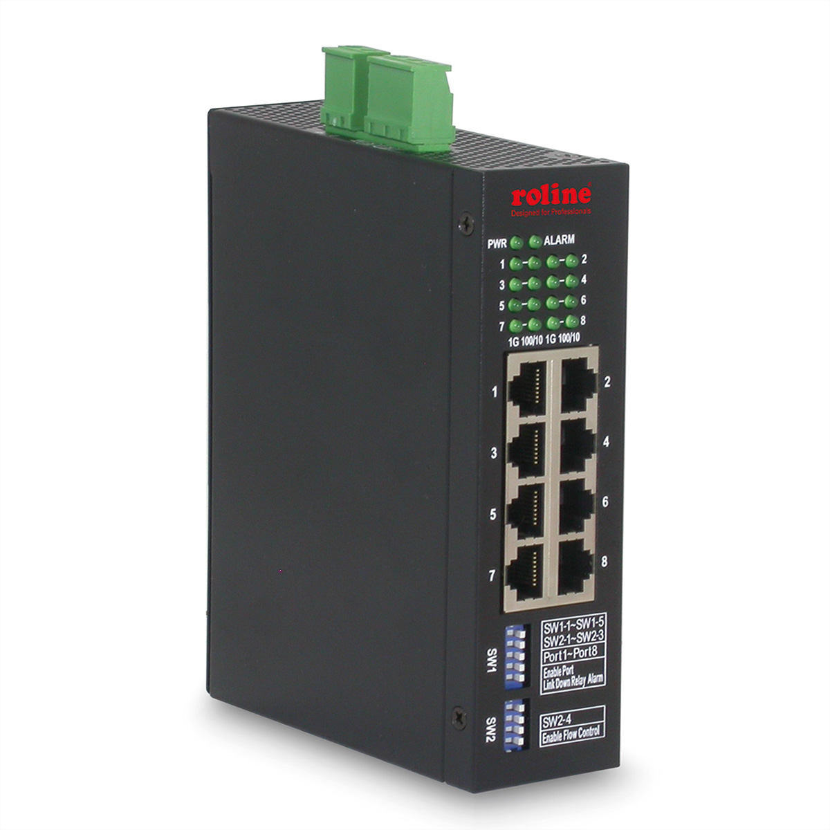 Gigabit ROLINE Switch, Gigabit Ethernet Managed Web Switch 8 Ethernet Industrial Ports,