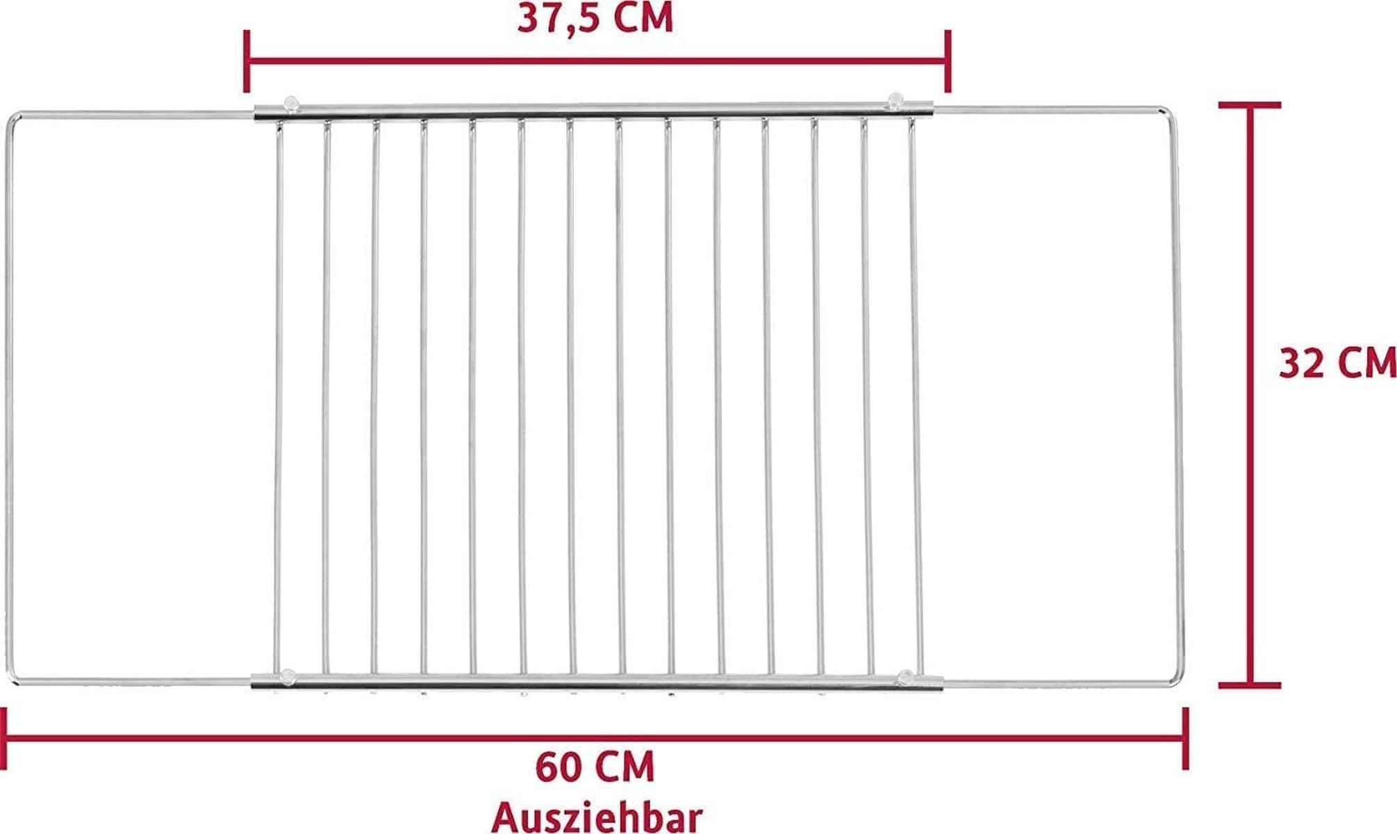 37,5-60 Backofenrost, Gitter, Verstellbar von Silber ICQN Universal Ausziehbar Ofengitter Backofenrost, cm