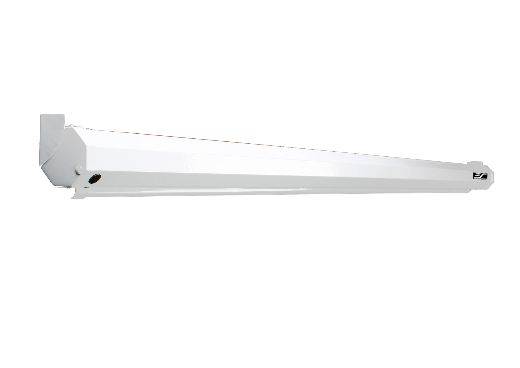 A long, white, rectangular light fixture against a black background.
