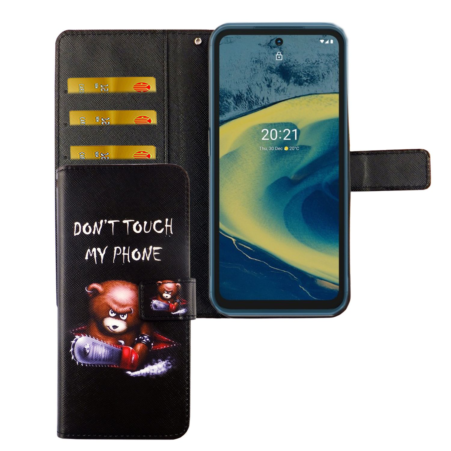 Nokia, XR20, DESIGN Bookcover, Schutzhülle, Schwarz KÖNIG