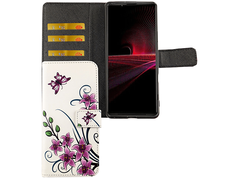 KÖNIG DESIGN Schutzhülle, Bookcover, Sony, Xperia 10 Weiß III