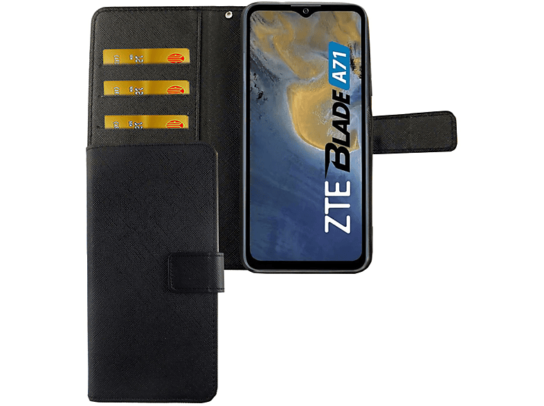 Schwarz DESIGN A71, Bookcover, ZTE, Schutzhülle, KÖNIG Blade