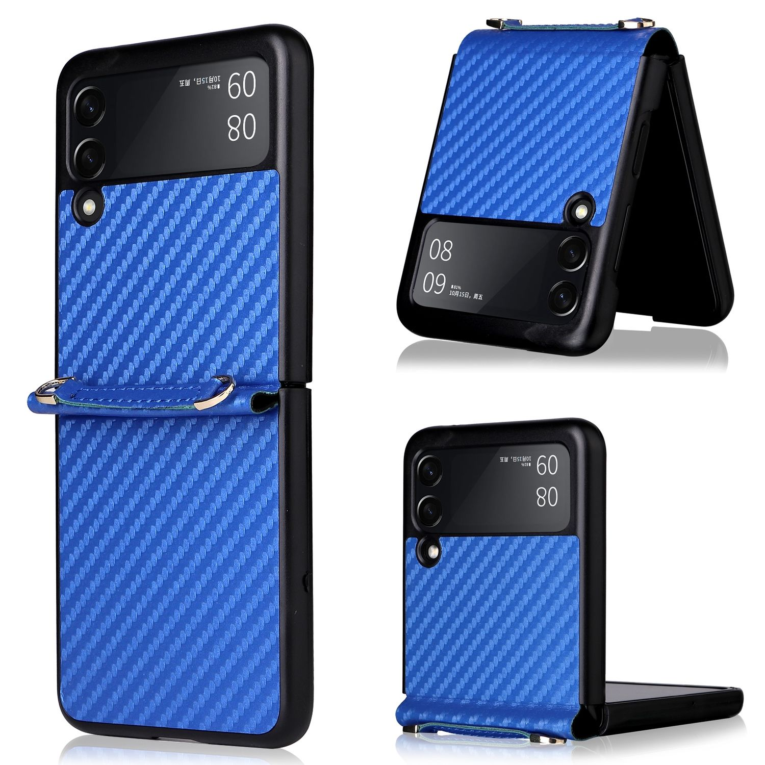 KÖNIG DESIGN Case, 5G, Z Backcover, Flip3 Blau Galaxy Samsung