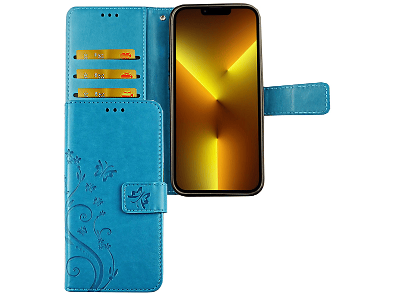 KÖNIG DESIGN Schutzhülle, 13, iPhone Bookcover, Blau Apple