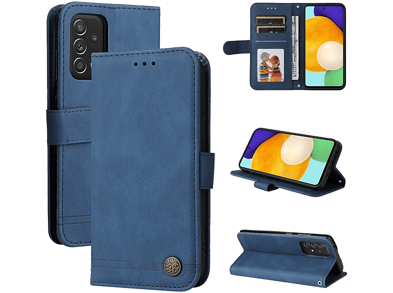 KÖNIG DESIGN Book Case, Bookcover, Samsung, Galaxy A52 4G / 5G / A52s, Blau