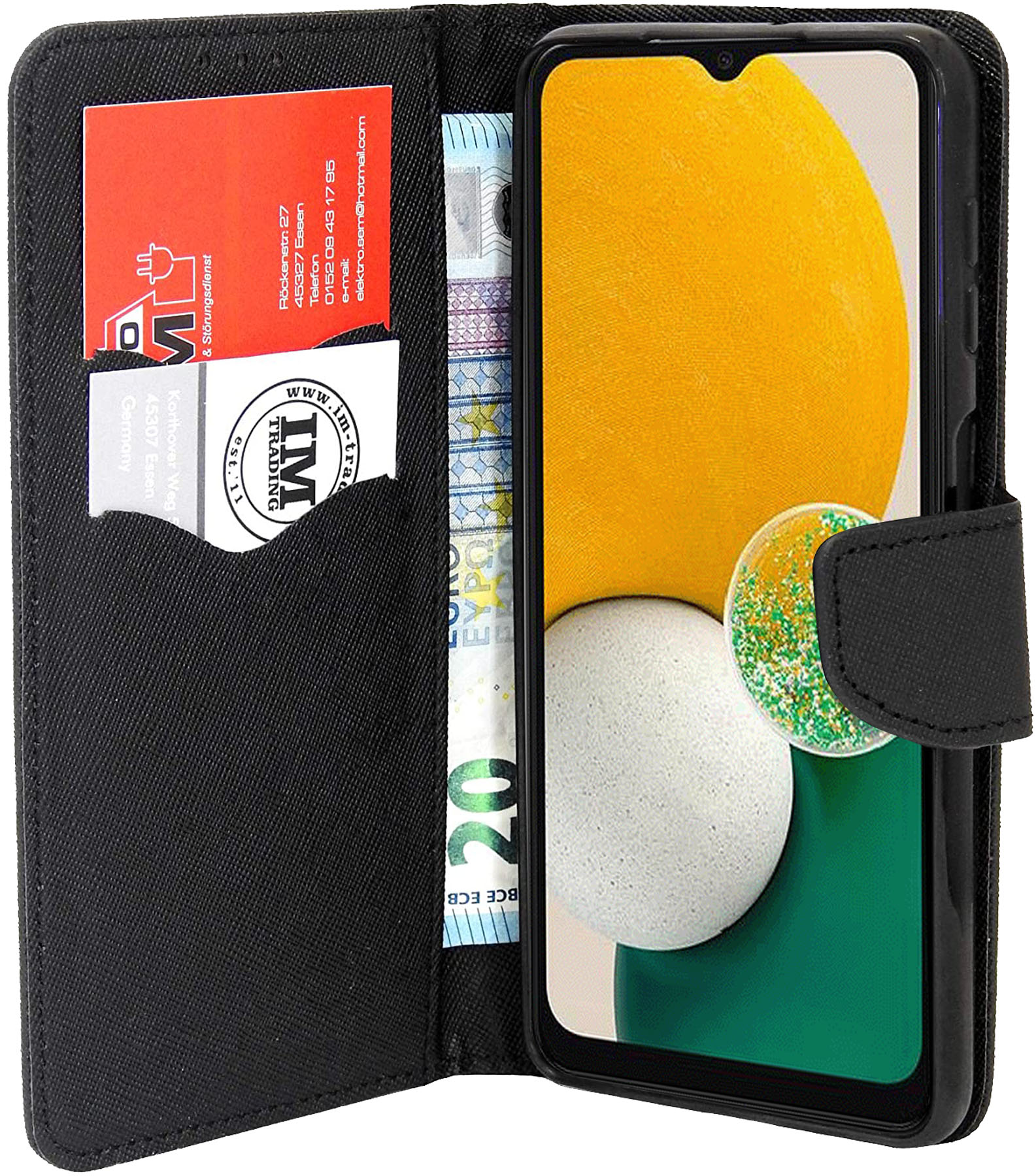 COFI Buch Tasche, Bookcover, Samsung, Schwarz 5G, A13 Galaxy