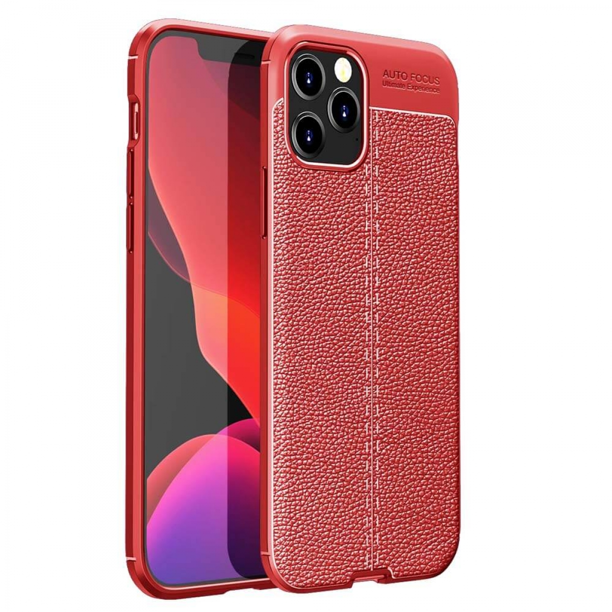 CASEONLINE Ledermuster - Rot, Backcover, iPhone Multicolor Apple, 12