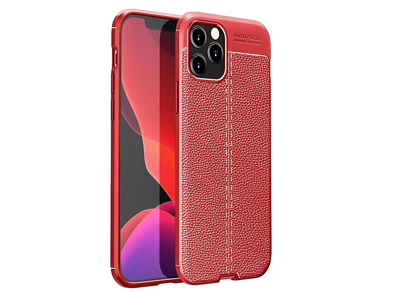 CASEONLINE Ledermuster - Rot, Backcover, iPhone Multicolor Apple, 12