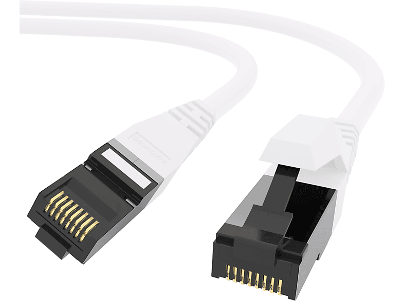 AIXONTEC 2x 2,0m Cat.6A RJ45 Lankabel Ethernetkabel Patchkabel 10 Gigabit, Netzwerkkabel, 2,0 m
