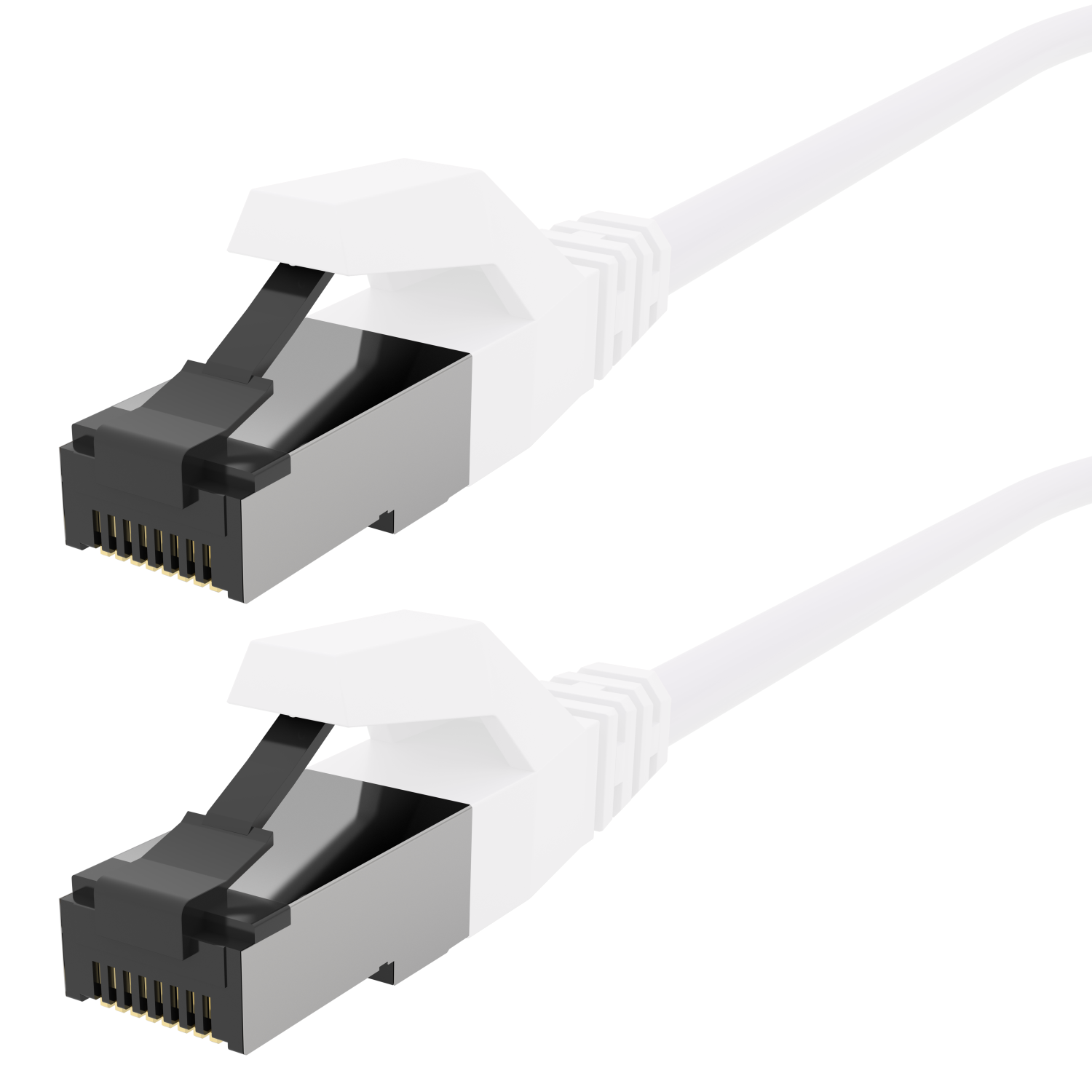 AIXONTEC 2x 2,0 Cat.6A Gigabit, Patchkabel Ethernetkabel RJ45 m Netzwerkkabel, 2,0m Lankabel 10