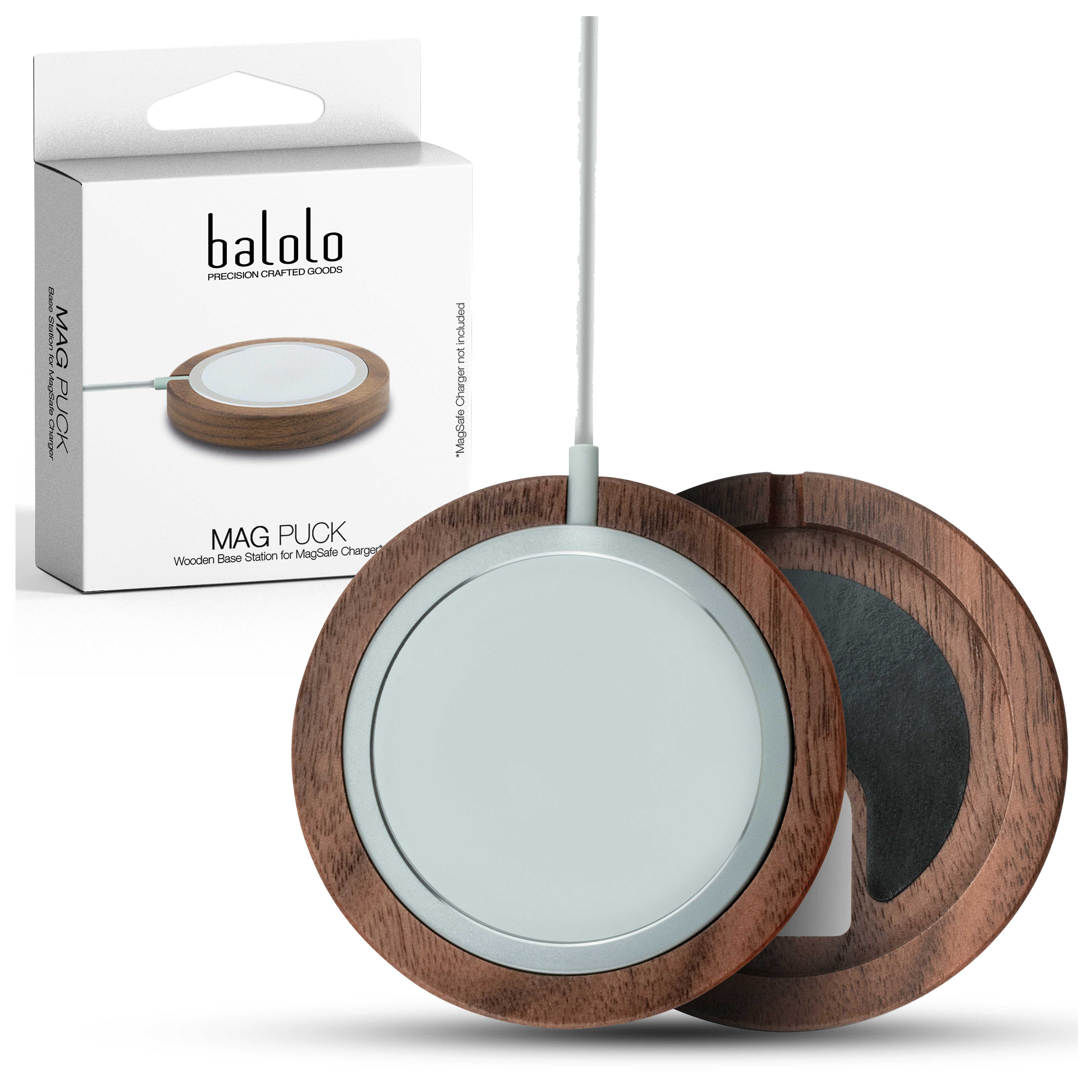 BALOLO Mag MagSafe für Puck Apple Holzhalter