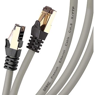 Cable de ethernet CAT8  - Duronic GY 3M CAT8: Cable de ethernet - Ancho de Banda 2GHz - Color Gris y Acabado Oro DURONIC, Gris