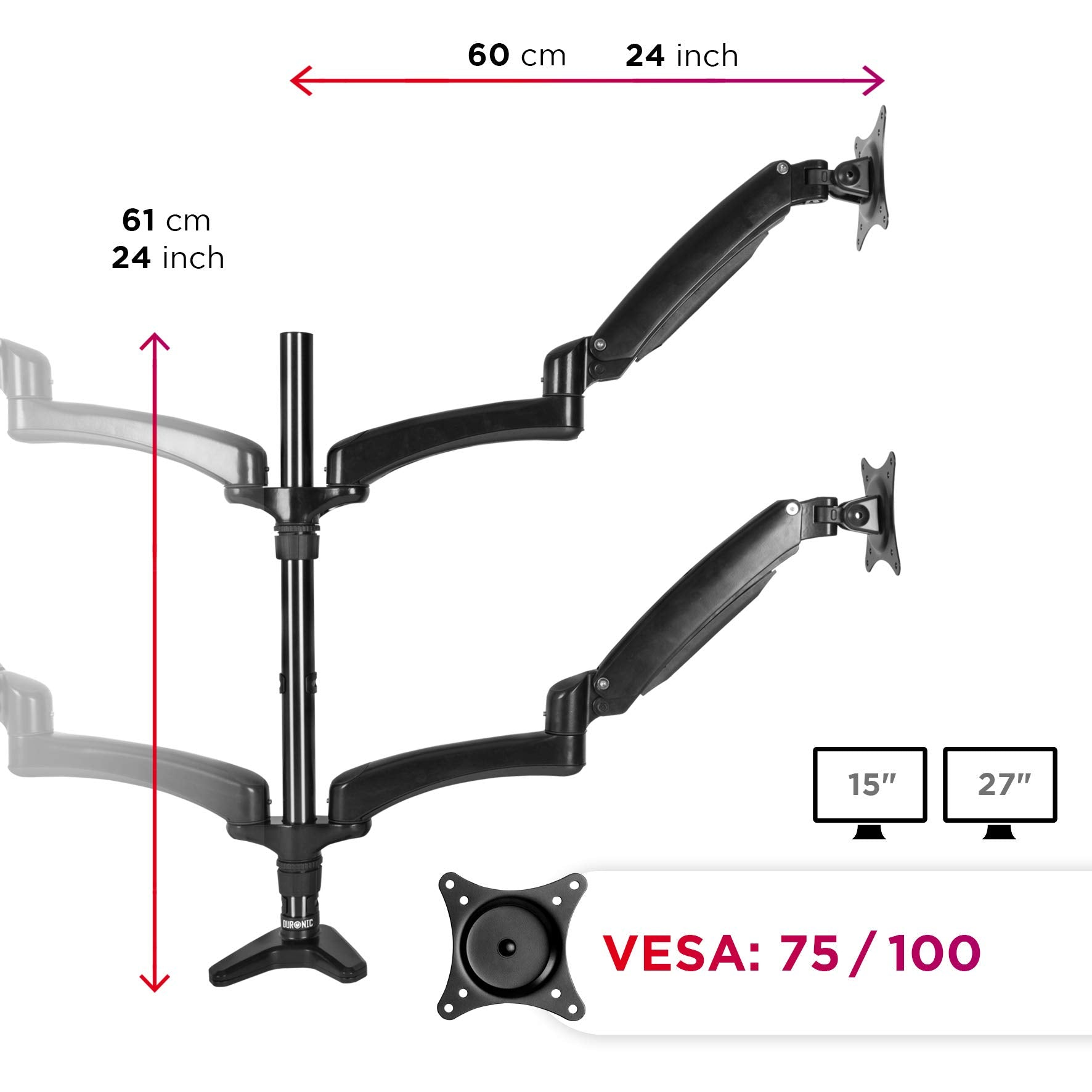 DURONIC DM554 Monitorarm für vier Höhe, 27\