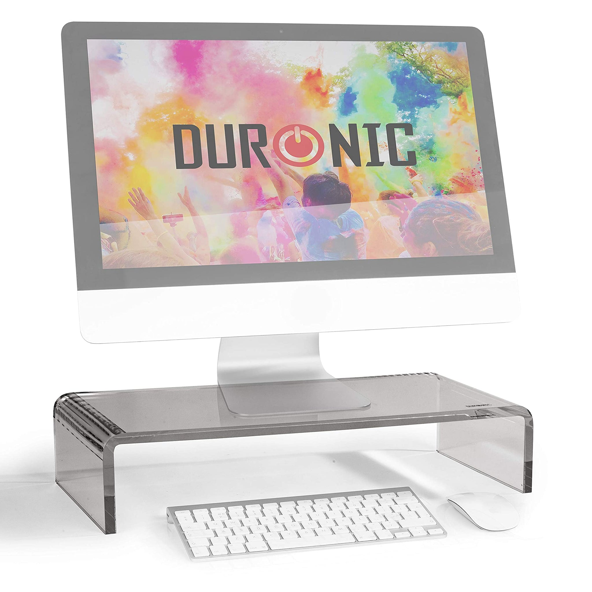 DURONIC DM054 Monitorerhöhung | 50cm x Monitorständer Bildschirmständer 30kg 10cm | Bis Erhöhung aus | um 20cm Acrylglas, 