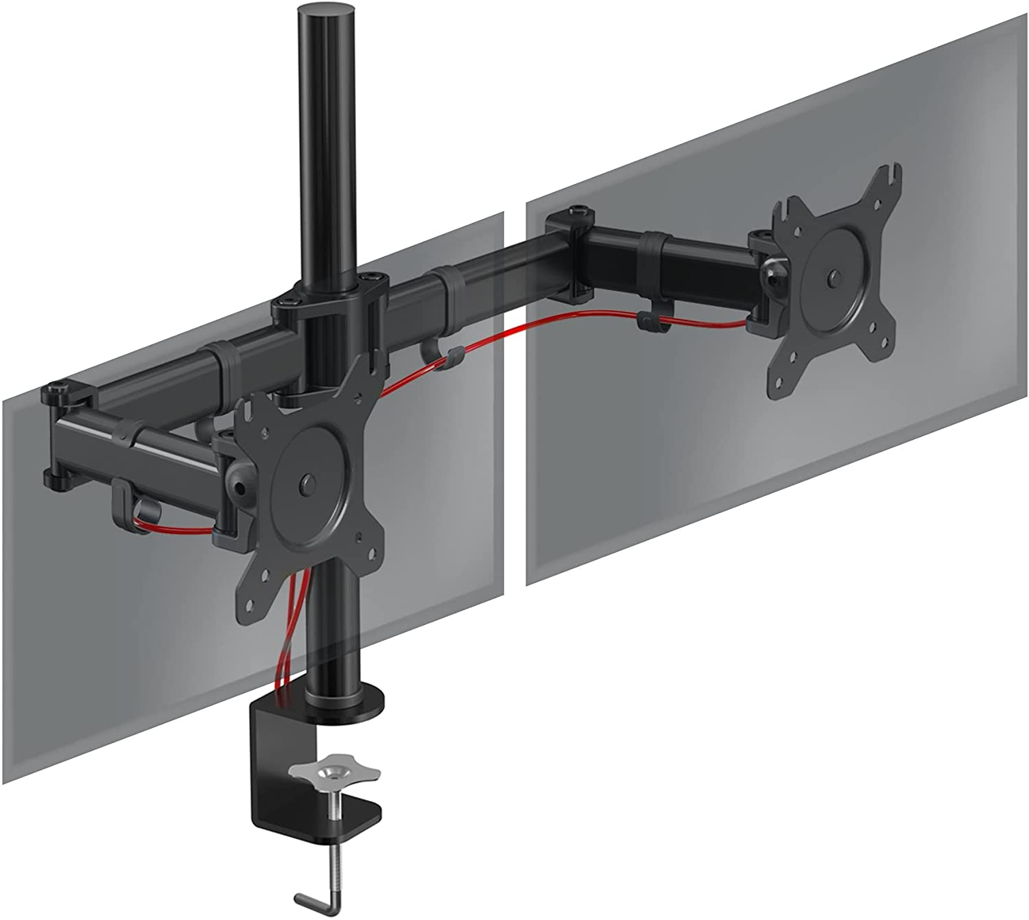 Soporte para 2 monitores - Duronic DM252 Soporte para 2 monitores de 13" a 27" - 8Kg máx -Ajustable, giratorio, inclinable DURONIC, Negro