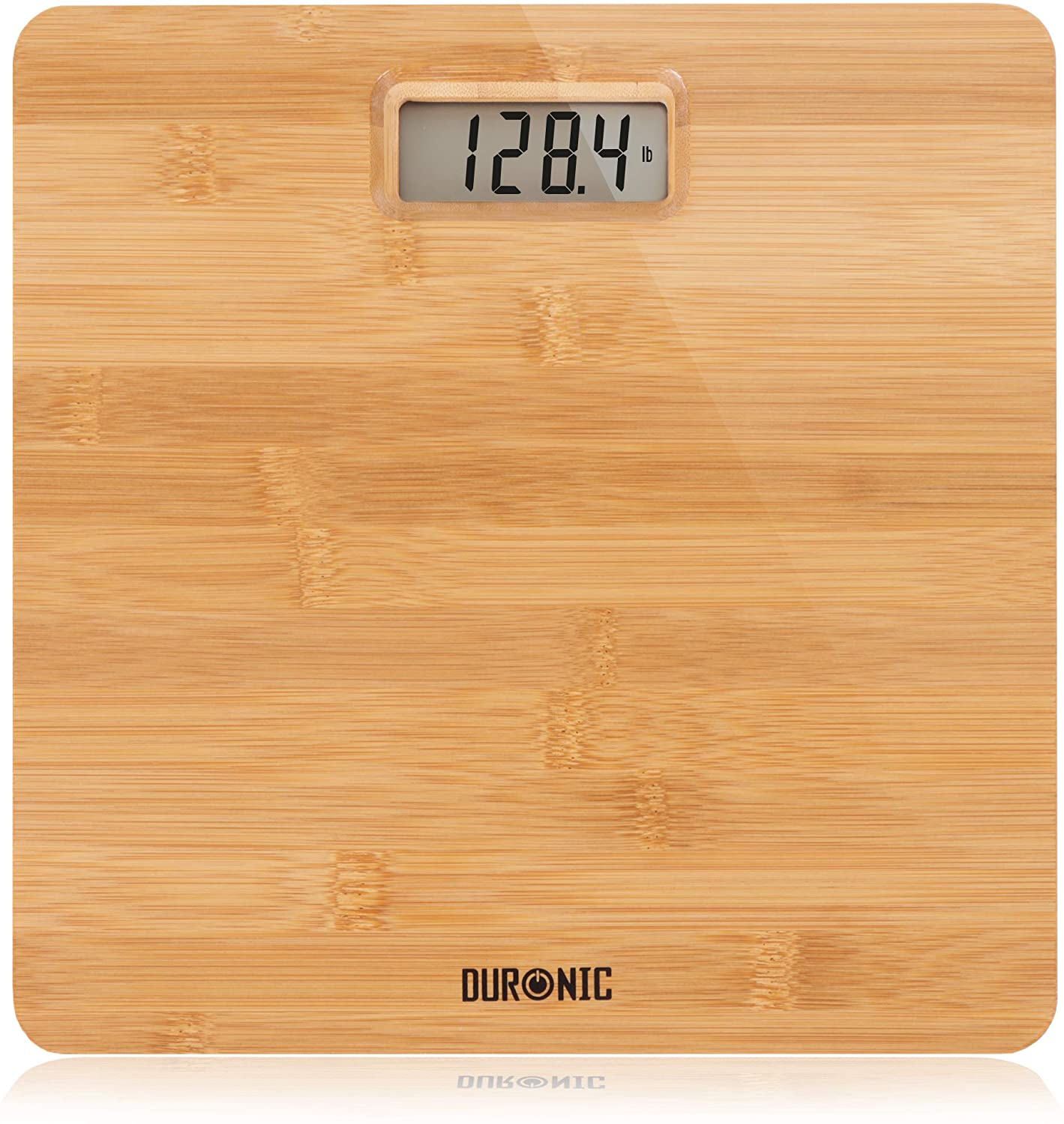 Duronic Bs503 De baño digital capacidad 180kg mide el peso corporal kilos libras y stone diseño madera enciende al subirse sensores lb