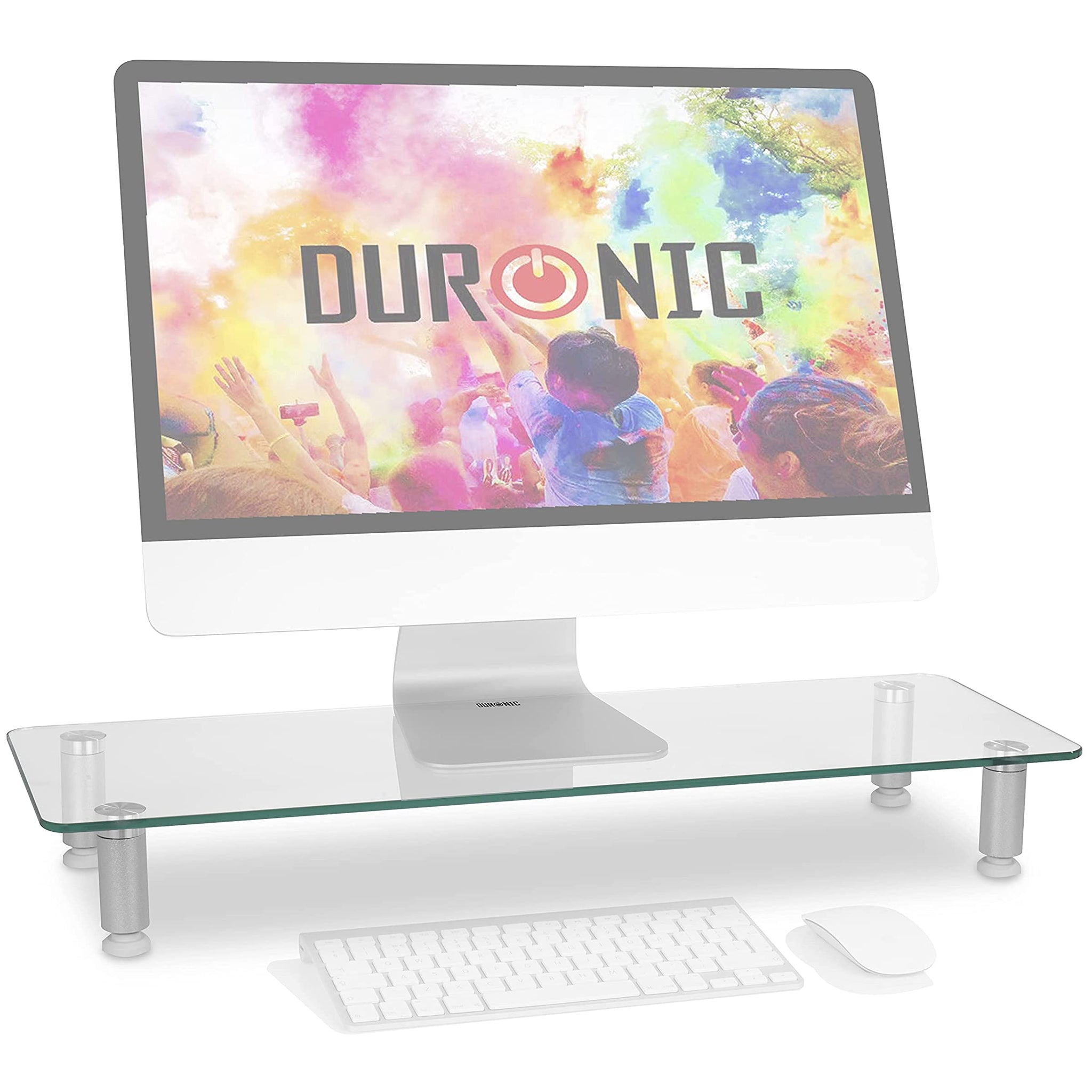 Duronic Dm052 3 elevador para pantallapatas regulables antideslizantes superficie de 70x24cm hasta 20kg cristal plata dm0523 monitorportátil 70x24 soporte avmb1gadvb 70 24 20